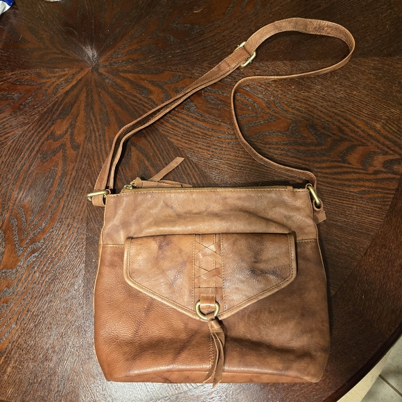 Great American Leatherworks Handbags - Great American Leatherworks  Medium Leather Shoulder Bag Brown Bohemian Purse